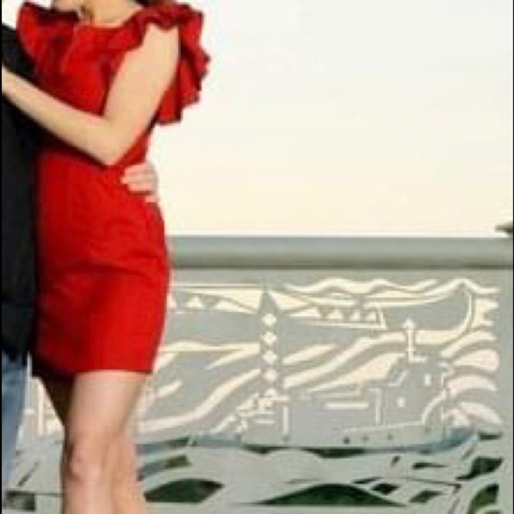 Very J Red Ruffle Dress Size S